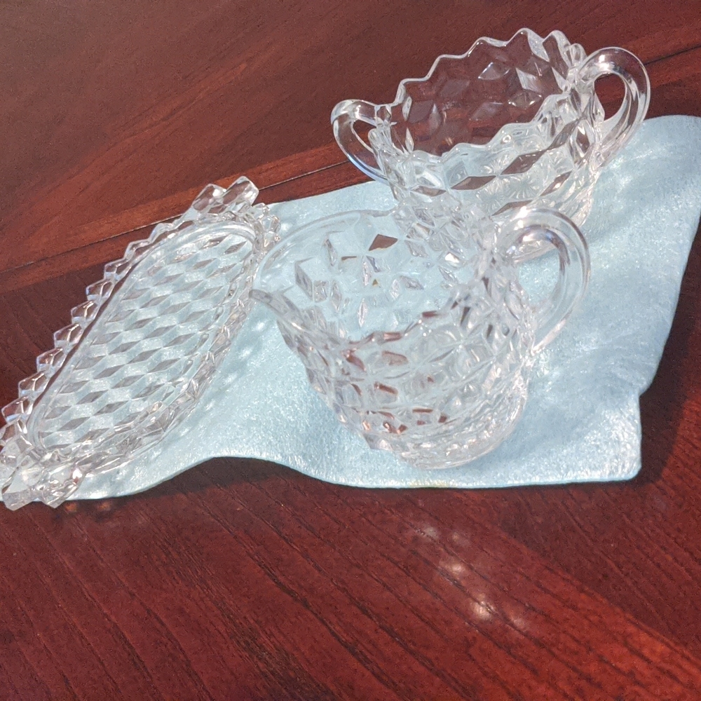 Crystal Coffee Creamer & Sugar Serving Set - Picture 6 of 17